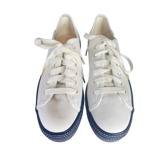 Keds Women's Triple Up Webbing Canvas Sneaker Women's 10 White Navy - Picture 3 of 14